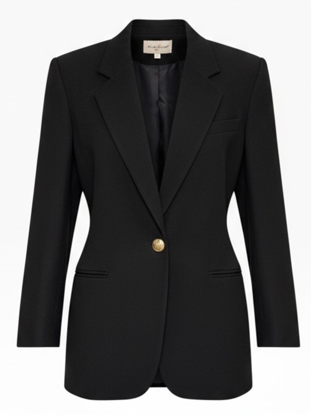 Selleca Vintage Black Wool Blazer size 12 Single Button Career Jacket